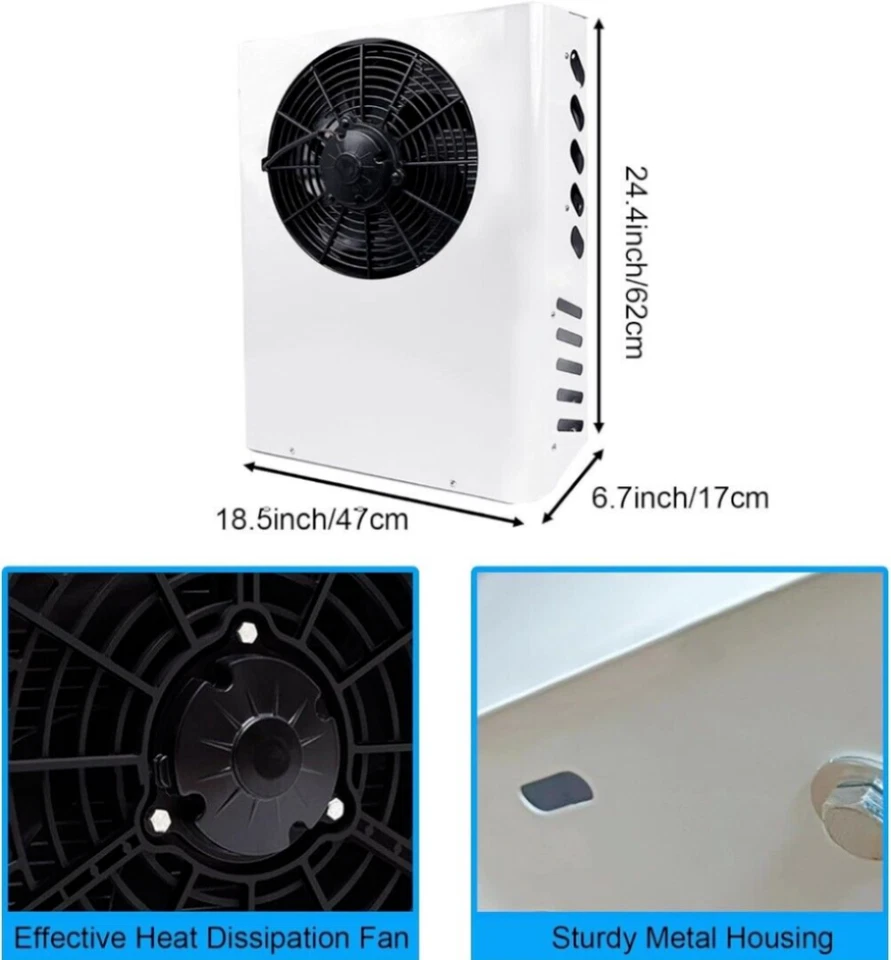 12V 11000BTU Air Conditioner Mini Split A/C For Semi Trucks Bus RV Caravan Vans — 第 2/4 张图片