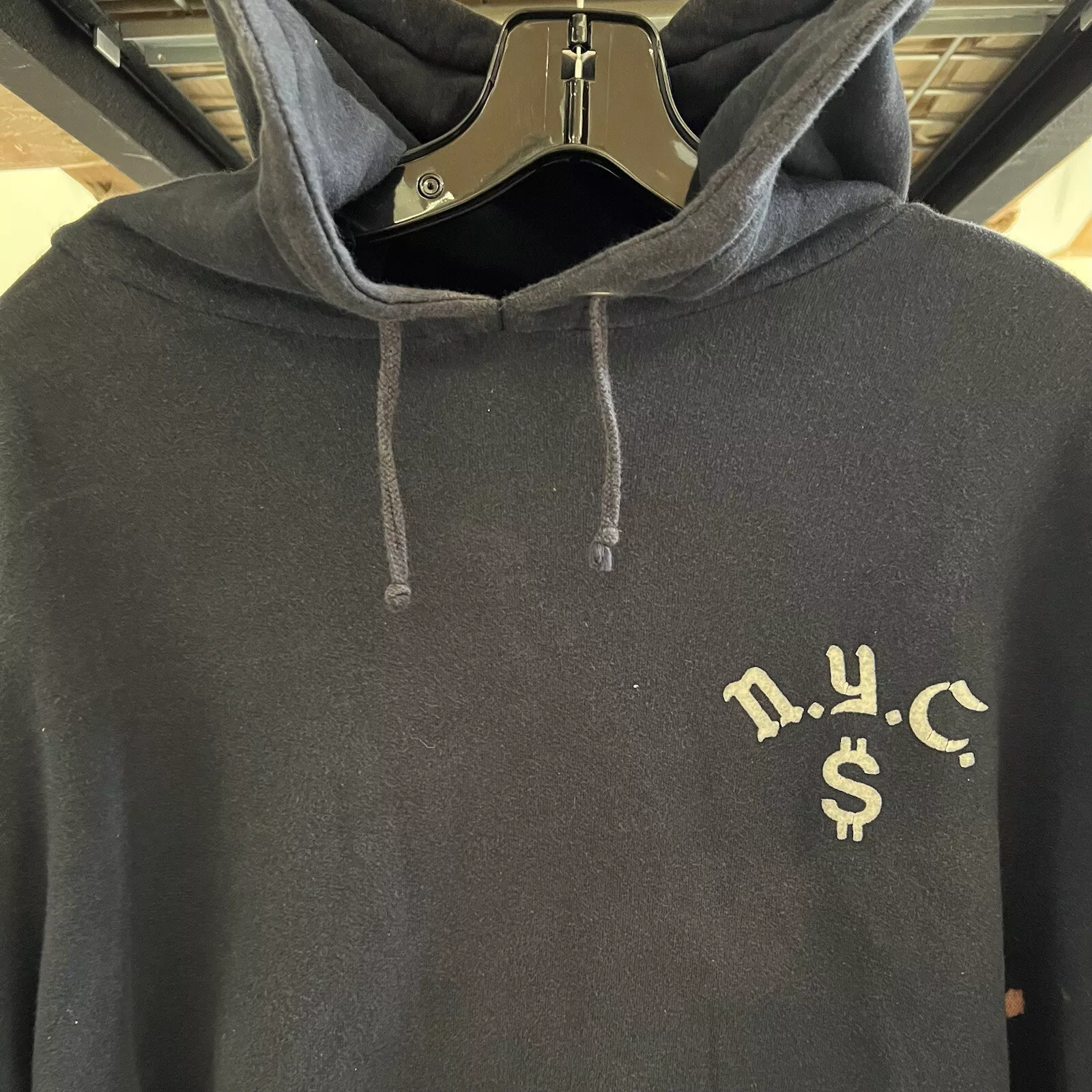 Rare Vintage World Famous Supreme Sweat à capuche NYC $ taille XL marine
