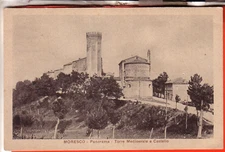 CARTOLINA  MORESCO  FP NON  VIAGGIATA  ANNI 20/30 PANORAMA E TORRE  E CASTELLO