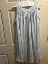 Vintage Shadowline Gown Blue Large Rosebud