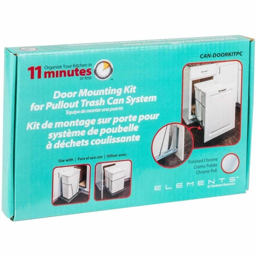 Chrome Door Mount Kit For CAN-EBM Series Kitchen Cabinet Trash Can Pullout - Picture 3 of 3