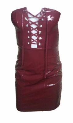 Fashion Nova Burgundy Faux Leather Strapless Lace Front Dress (Size: XS) |  eBay