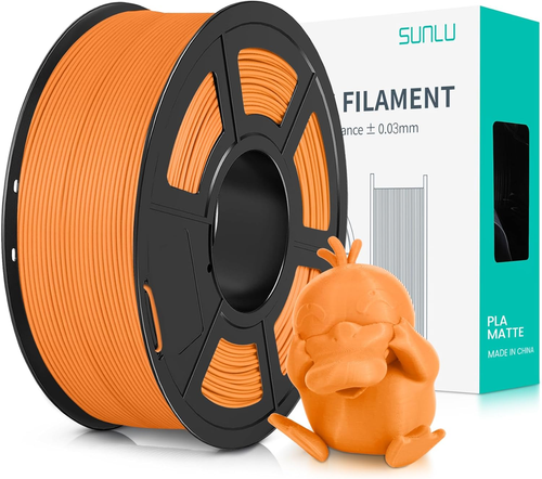 SUNLU 1.75mm PLA Matte Filament für FDM 3D Drucker 1KG/2.2LBS Spule Matte Orange - Afbeelding 1 van 10