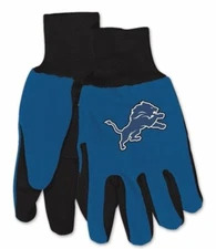 NWT NFL Detroit Lions No Slip Gripper Utility Work Gloves W/ Team Logo NEW!