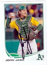 John Jaso autographed baseball card (Oakland Athletics) 2013 Topps #US139