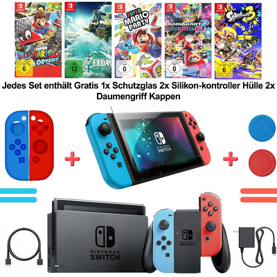 Nintendo Switch Konsole Set Spiele Auswahl Mario Kart Party Odyssey Zelda x Top