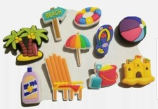 Beach Time 10PC Shoe Charm Set NEW Croc Compatible. For Shoes.