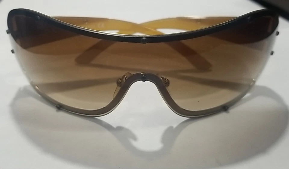Gafas de sol deportivas PRADA Gold Shield - Modelo SPR 63H 5AK-6S1 - De colección