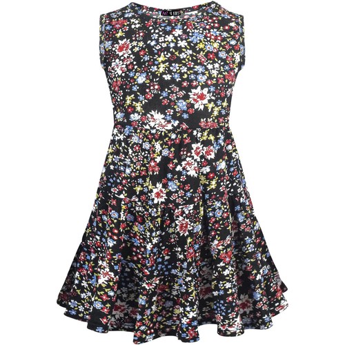 Kids Girls Ruffle Dress Sleeveless Multi Floral Party Fashion Summer