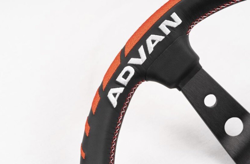 ADVAN/VERTEX/Steering wheel/V2/330mm/90mm DEEP/leather/Black