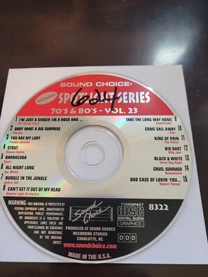 SC8322 70'S 80'S  SOUND CHOICE  KARAOKE CDG RARE HARD TO FIND