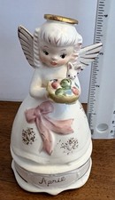 Vintage 1950s Napco Japan April Angel Girl Figurine w/ Eggs Bunny- A1364
