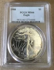 1988 Silver American Eagle $1 - PCGS MS66 Beautiful OG Coin, Verified