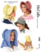 HATS Bonnets Sewing Pattern McCall's 1980 Cap Sunbonnets