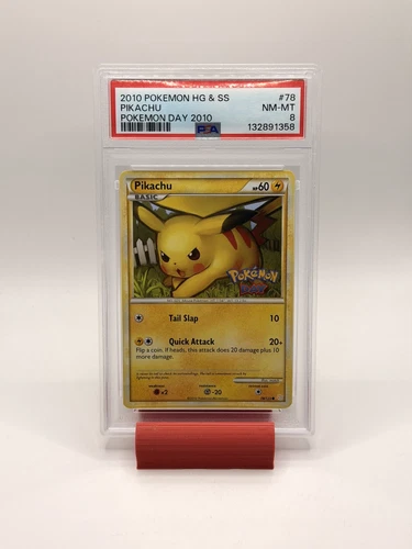 Pikachu Heartgold & Soulsilver Pokemon Day Stamped #78 PSA 8 MINT RARE