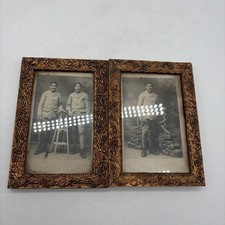 2 Cadres Photo Anciens Soldats Wwi 16x11 Première Guerre Mondiale