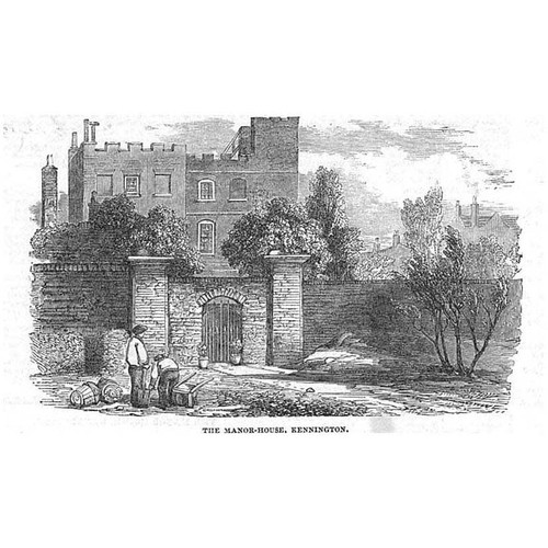 LONDON The Manor House at Kennington - Antique Print 1852