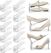 Adjustable Shoe Slots Organizer,12PACK Transparent Shoe Stackers Shoe Rack