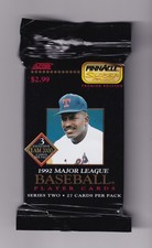 Pinnacle Baseball 1992 Series 2 SEALED 27 Card Jumbo Pack Ruben Sierra Wrapper