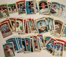 1972 Topps Baseball Low Grade Lot of 50: No Dupes, Some Stars