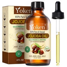 4 fl oz EWG Verified 100 Pure Jojoba Oil Cold Pressed for Skin, Hair, Nails, C