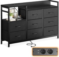 Kommode Mit 8 Stoffschubladen 2 USB Steckdosen Holz MöBel Schlafzimmer