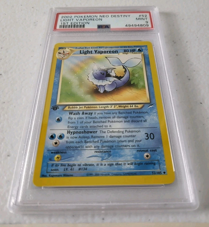 Light Vaporeon 1st Edition 52/105 - Neo Destiny *PSA 9 - MINT* Pokemon Card - Image 2 of 4