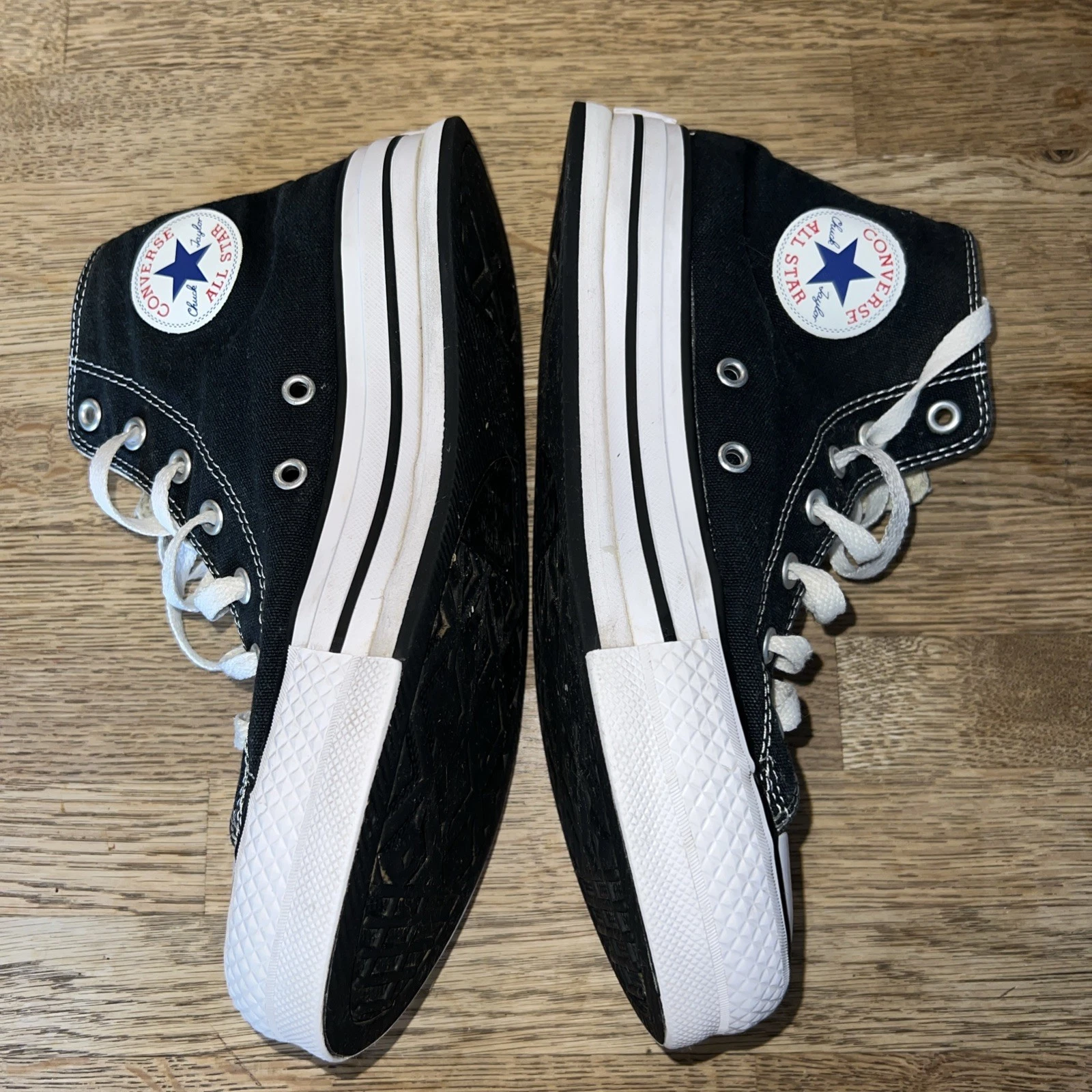 Top da donna Navy Converse Hugh taglia UK 4 5 strappi nella parte posteriore interna dei tacchi