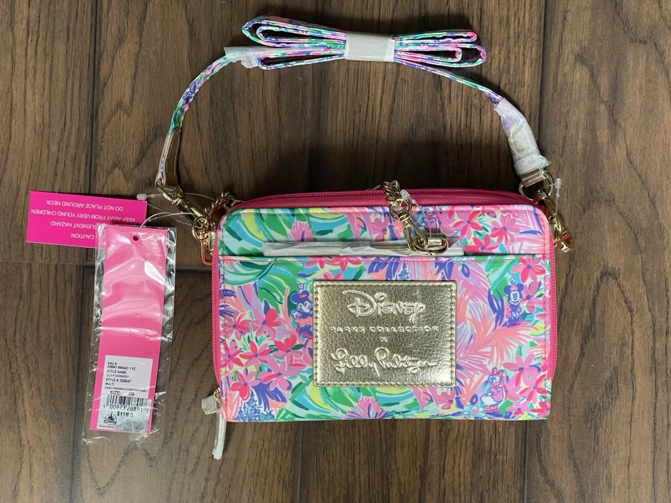 迪士尼公园 Lilly Pulitzer X Dreamin' Minnie Daisy 斜挎包钱包 — 第 3/4 张图片