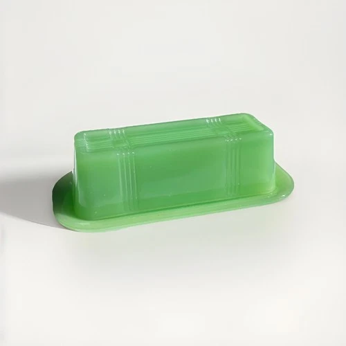 Jadeite Green Glass Butter Dish Vintage Style Farmhouse Kitchen Fire King Style