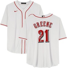 Hunter Greene Cincinnati Reds Signed White Nike Replica Jersey