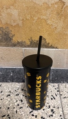 Starbucks Gold Cup Beans NEU Edelstahl to go Becher mit Strohhalm Kaffee Gold