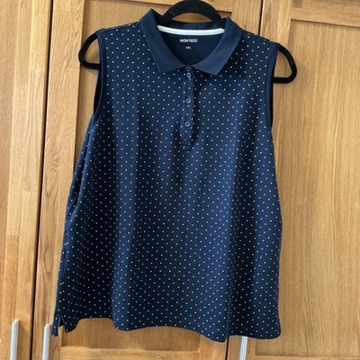 MONTEGO, Poloshirt, Gr. XXL, Navy mit Punkten
