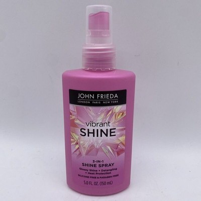 John Frieda 3-In-1 Vibrant Shine Spray 5oz Gloss Detangler Heat Protectant