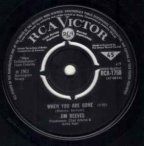Jim Reeves - When You Are Gone / How Can I Write On Paper (What I Feel In My Hea