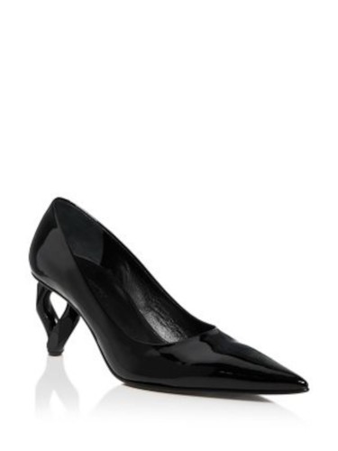 JW ANDERSON Womens Black Toe Sculpted Heel Slip On Leather Pumps Shoes 35