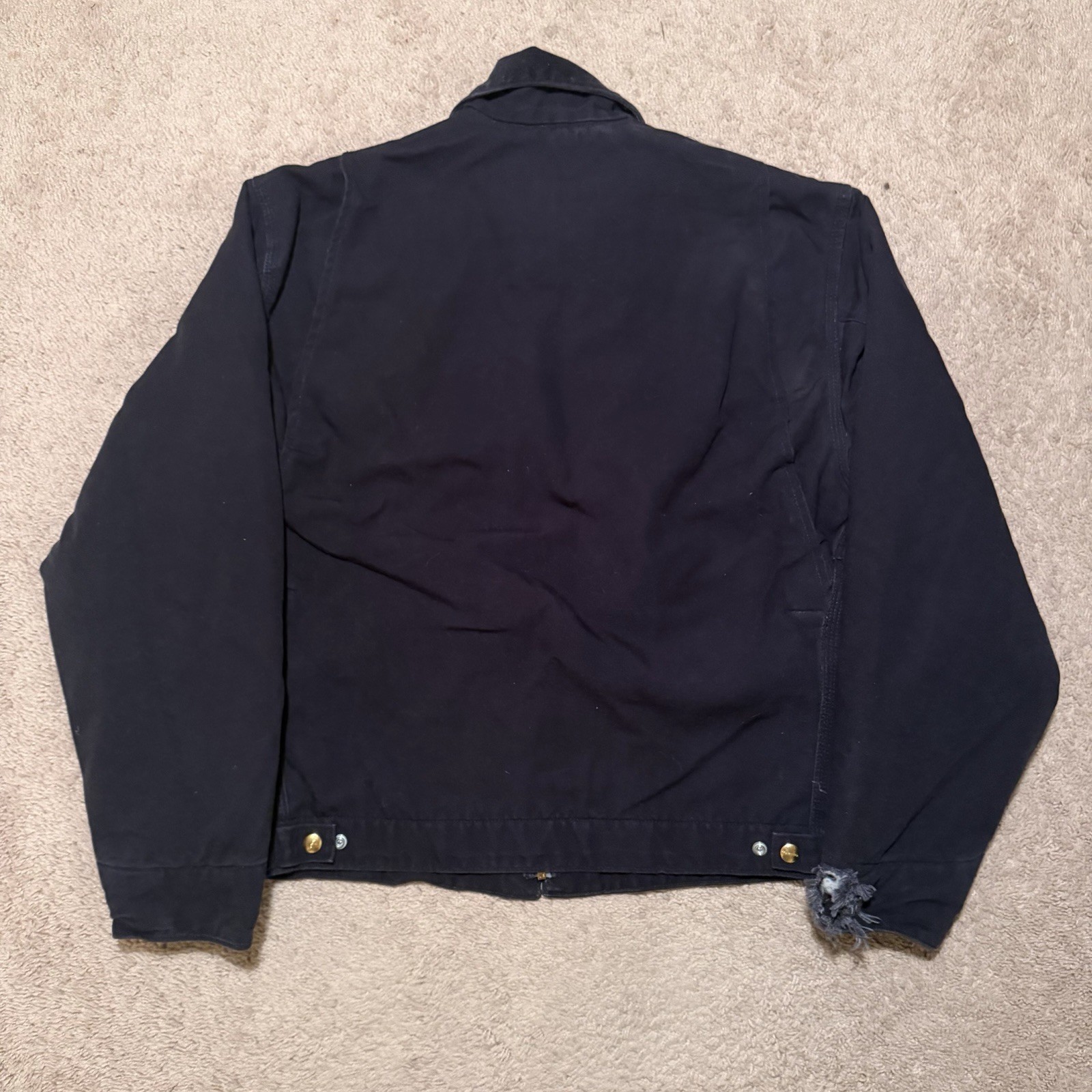 Carhartt FFA Detroit Jacket 101209403 Navy Blue Made In USA Blanket Lined Mens M image 2