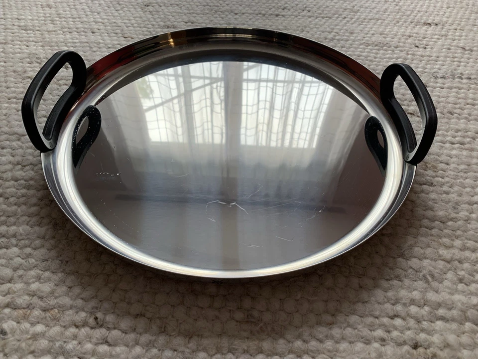 WMF Tablett Coffee Time, rund. 39cm, Cromargan Edelstahl, Serviertablett 