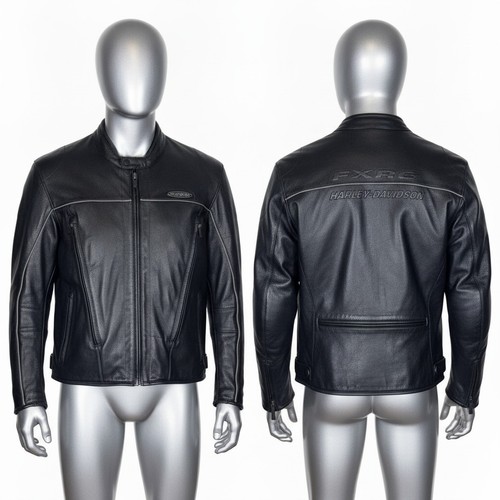 Harley-Davidson FXRG Black Leather Moto Jacket Mens 3X XXXL