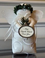 Hearts & Ivy Collection Ivory Angel -  7" Holiday Christmas Handmade Retired