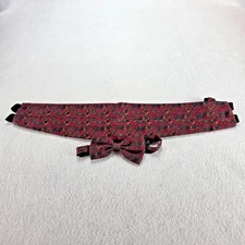VTG Salvatore Ferragamo Silk Adjustable Cummerbund and Bow Tie Equestrian Print