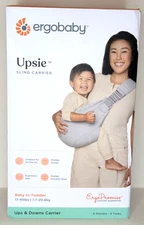 Ergobaby Upsie Sling Baby Carrier for Ages 6 Mos to 4 Yrs (17 - 45 Lbs), Grey