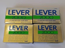 Vintage Lever 2000 White Deodorant Bar Soap 5 OZ 4-pack