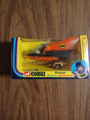 Vintage Corgi Toys Batboat #107 NIB 1976 Excellent cond.