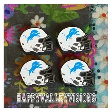 4 Pce DETROIT Football Team Silicone Focal Beads DIY Jewelry Beadable Pens