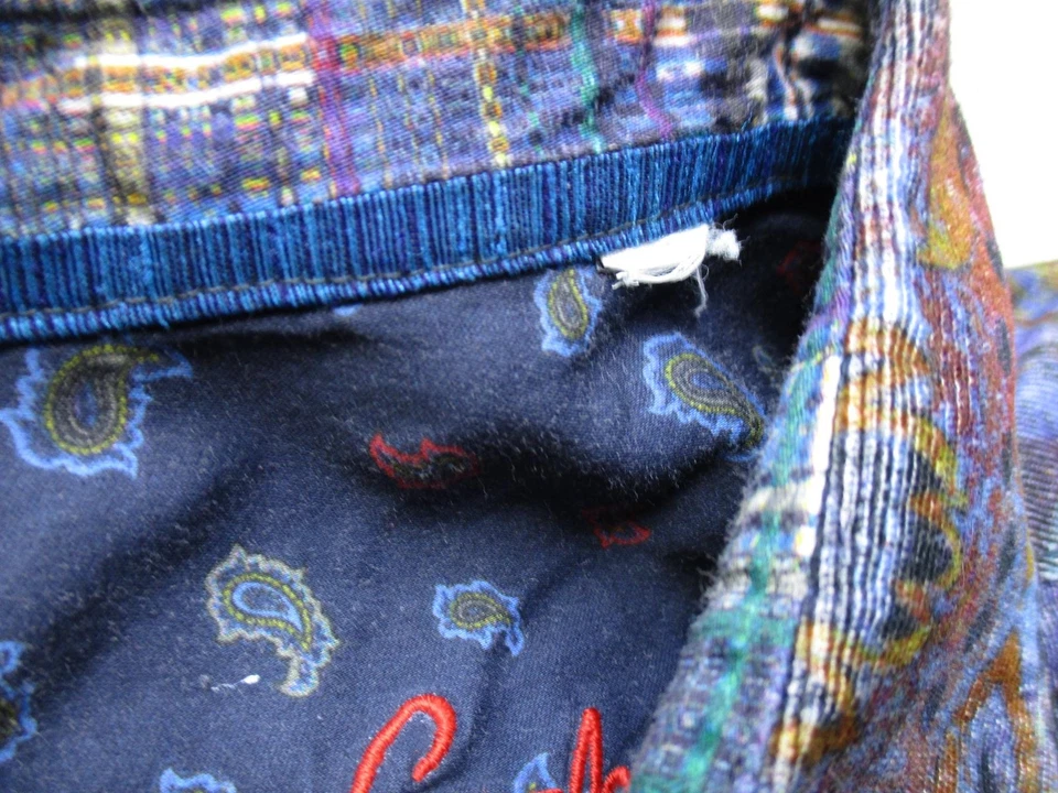 Robert Graham Shirt Mens L Gray Abstract Paisley Corduroy Flip Cuff Long Sleeve - Image 4 of 4