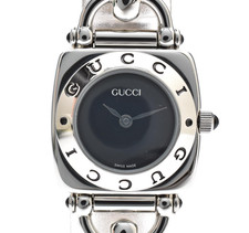  Near MINT w/Box GUCCI 6300L 22mm black Dial Quartz Women's Watch From JAPAN