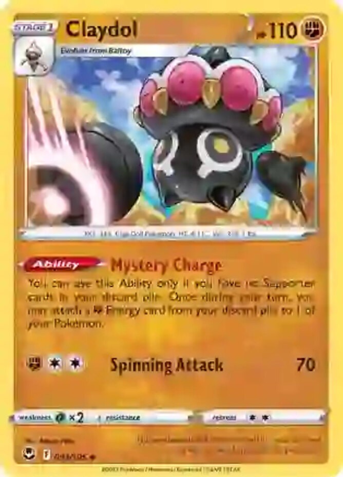 Claydol - 094/195 - Uncommon (Lp) Silver Tempest - Fighting Pokémon