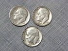 Roosevelt Dimes (Lot Of Three) : 1946P, 1949 P, 1956 P.