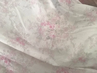 Rachel Ashwell Shabby Chic Couture Floral Ikat Pink White Cotton by the yard New - Image 1 of 4